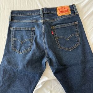 Levi's Blue Straight Jeans with Gold Stitching